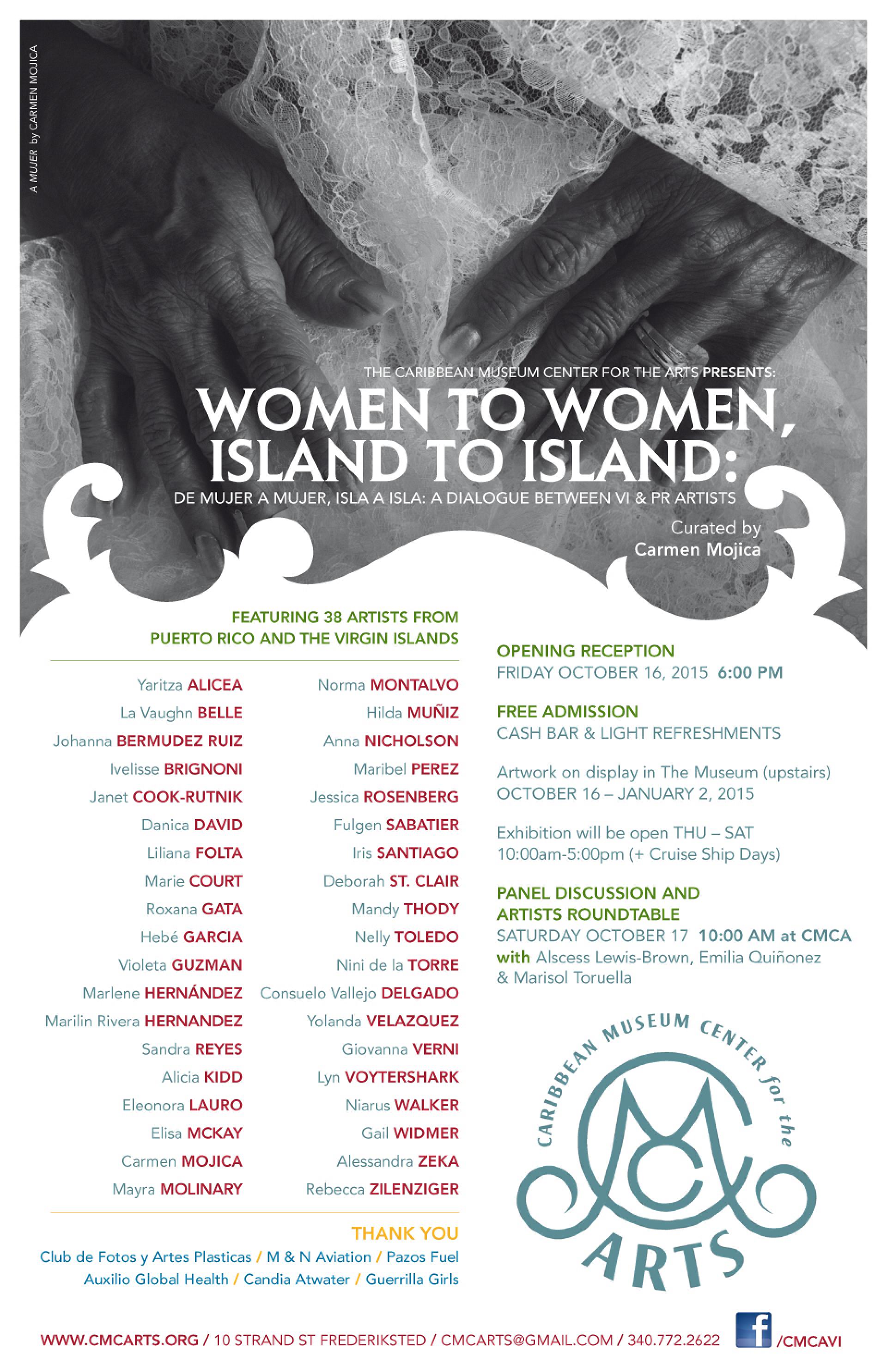 Women to Women, Island to Island A Dialogue event flyer