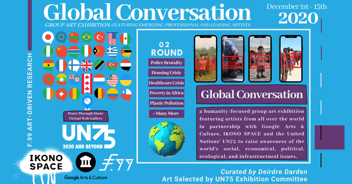 Flyer for United Nations 75th Anniversary's Global Conversation 2020: 2nd Round Exhibition